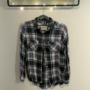 Plaid button-down shirt